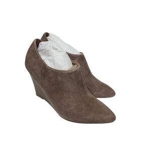 NIB Corso Como Kid Suede Taupe Grey Ankle Wedge Booties 8
